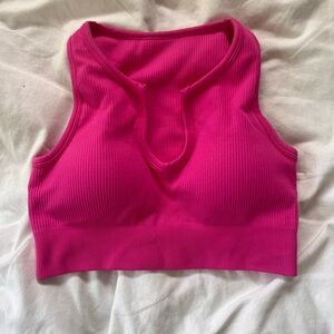 Pink cropped tank top